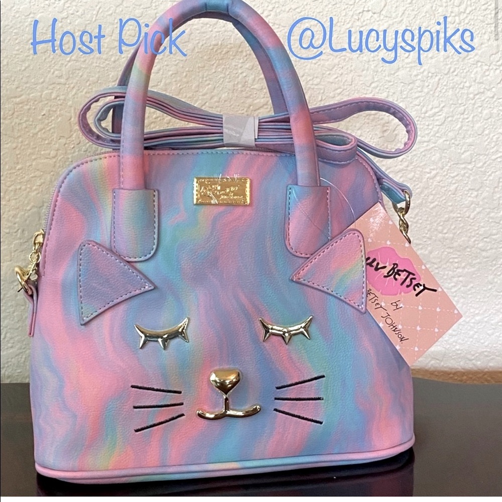 Betsey Johnson Kitty Dome Style Clutch with removable straps NWT